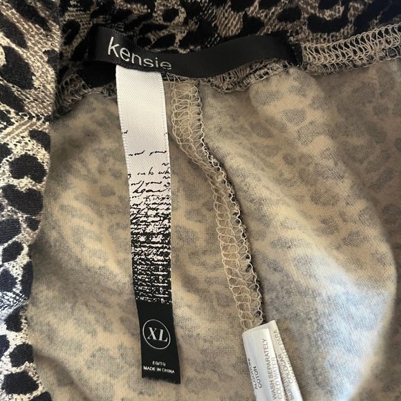 Kensie Leggings (2) Athletic ActiveWear Exercise Pants Black Gray Print XLarge - Picture 8 of 8